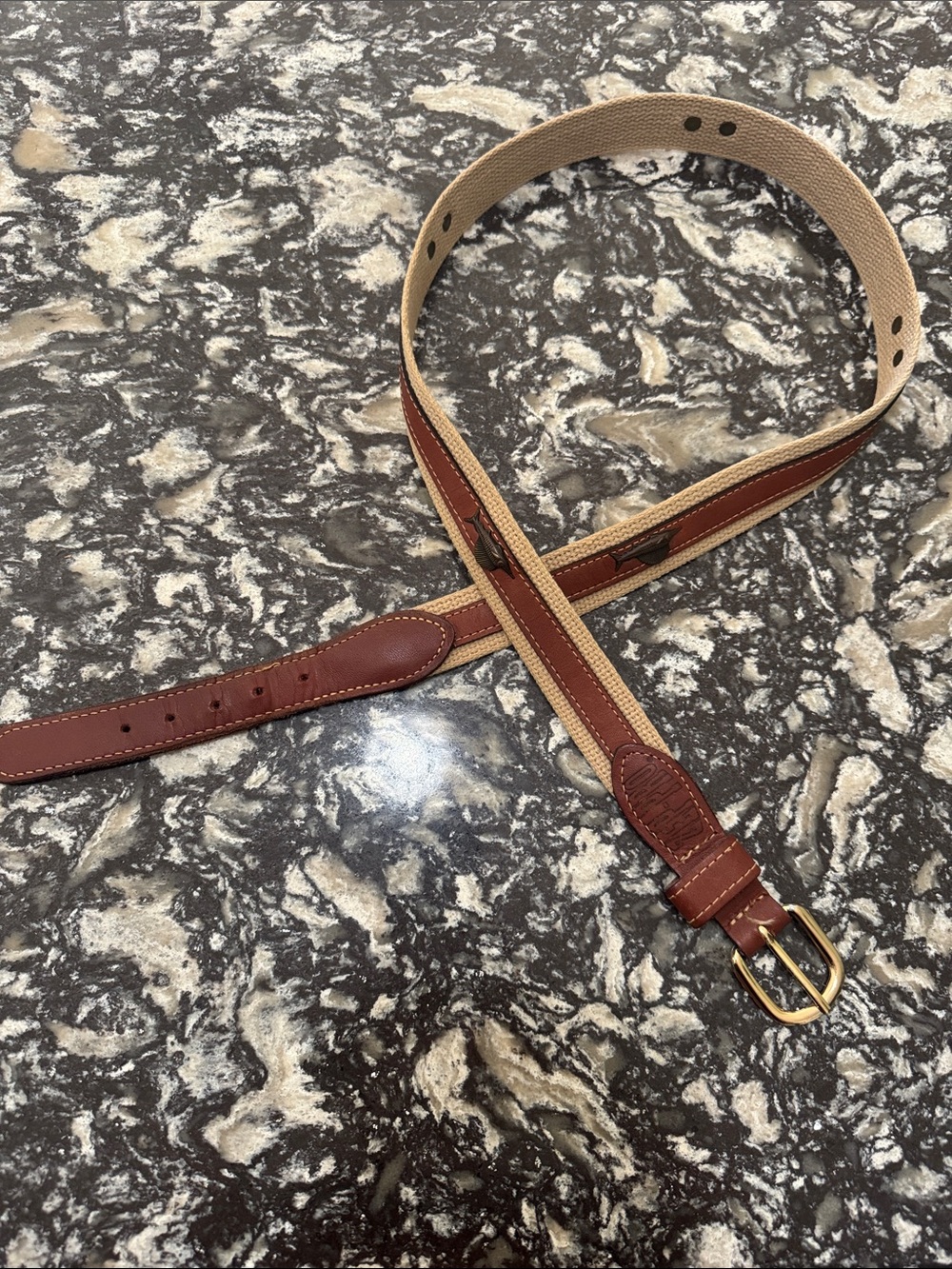 Zep-Pro Men's Woven Canvas and Brown Leather Belt Size 40